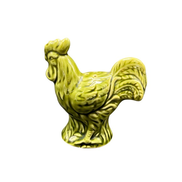 Ceramic Green Rooster Pepper Shaker Rustic Country - Picture 2 of 3
